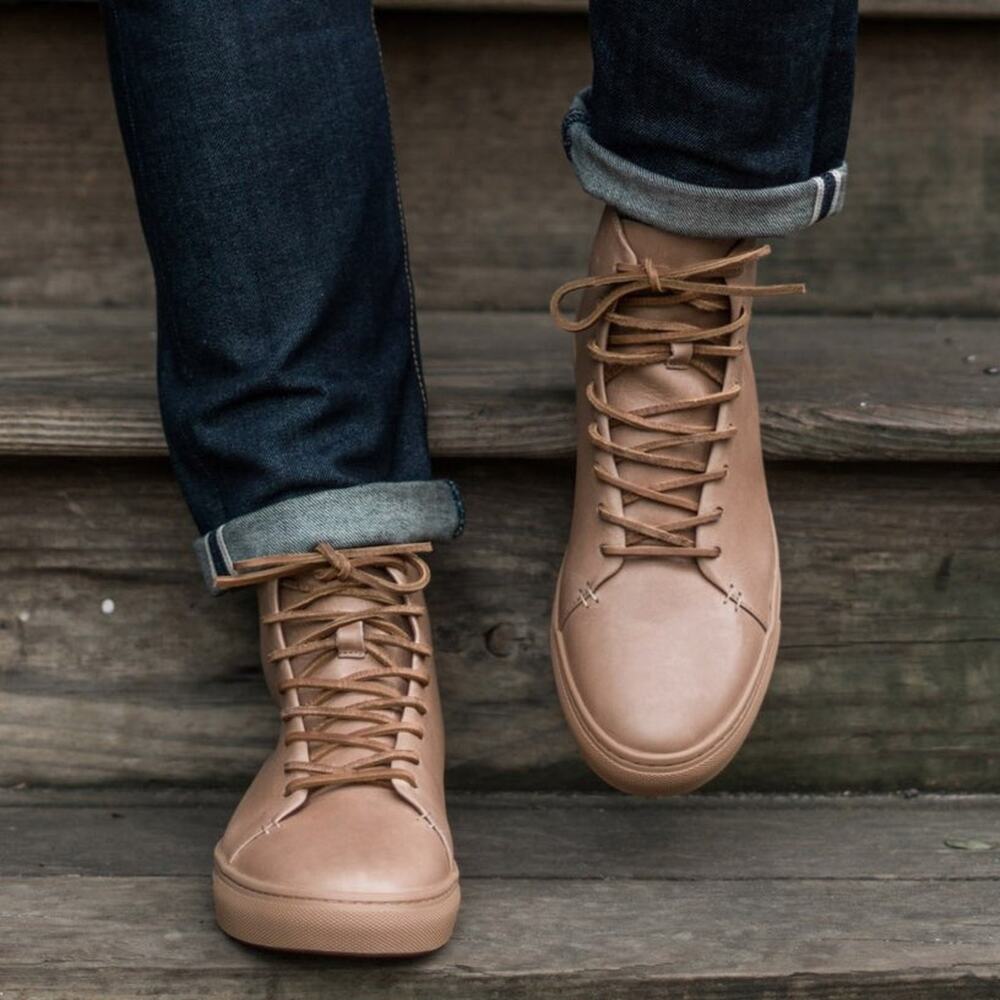 Thursday Boot Company Premier High Top Leather Sneakers Natural Vachetta - 14